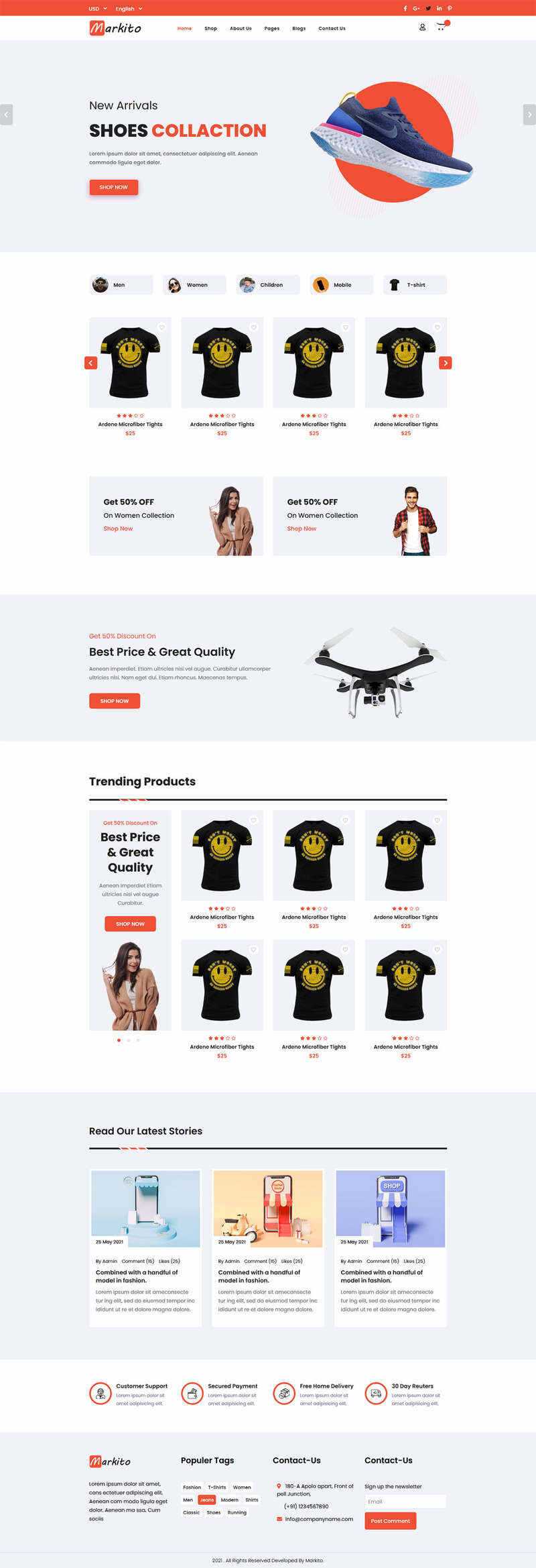 响应式多用途的生活类电商HTML模板 - 觅资源