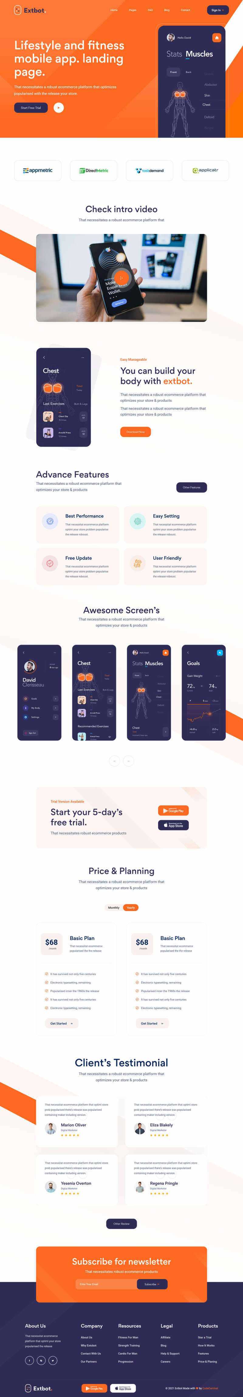 响应式健身运动app官网展示html模板 - 觅资源