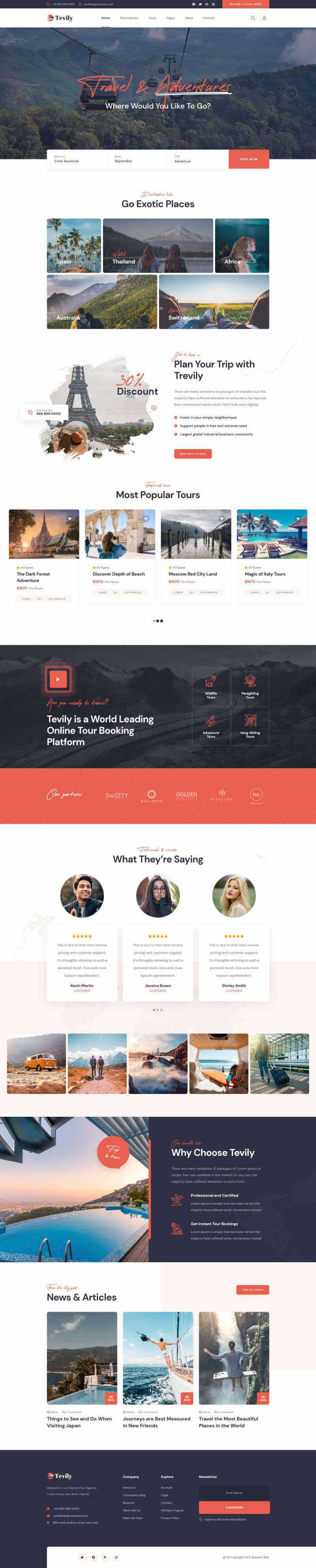 响应式的旅游团报名服务网站html模板 - 觅资源