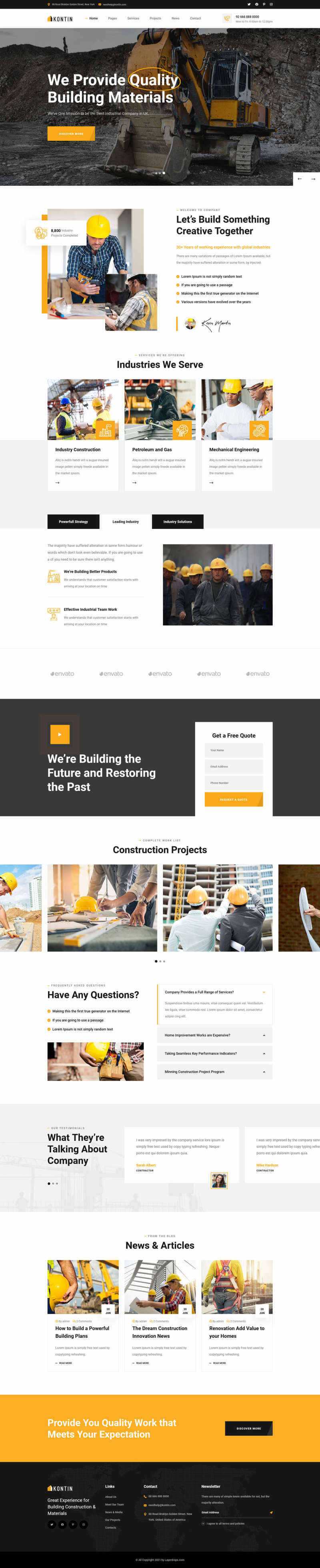 响应式工业、工厂和建筑业务公司网站html模板 - 觅资源