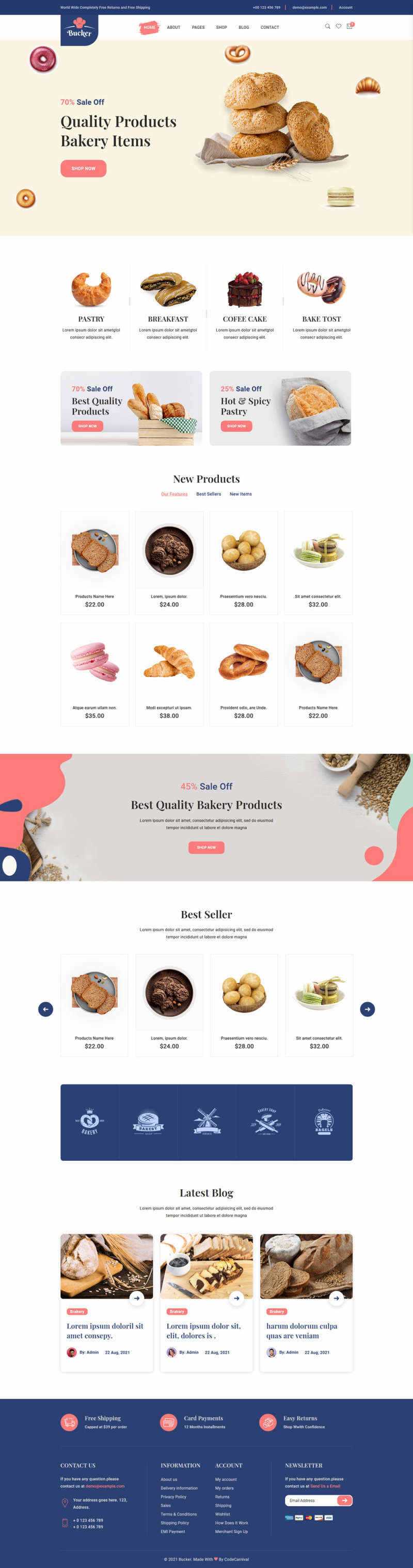 Bootstrap5甜品面包店铺HTML电商模板 - 觅资源