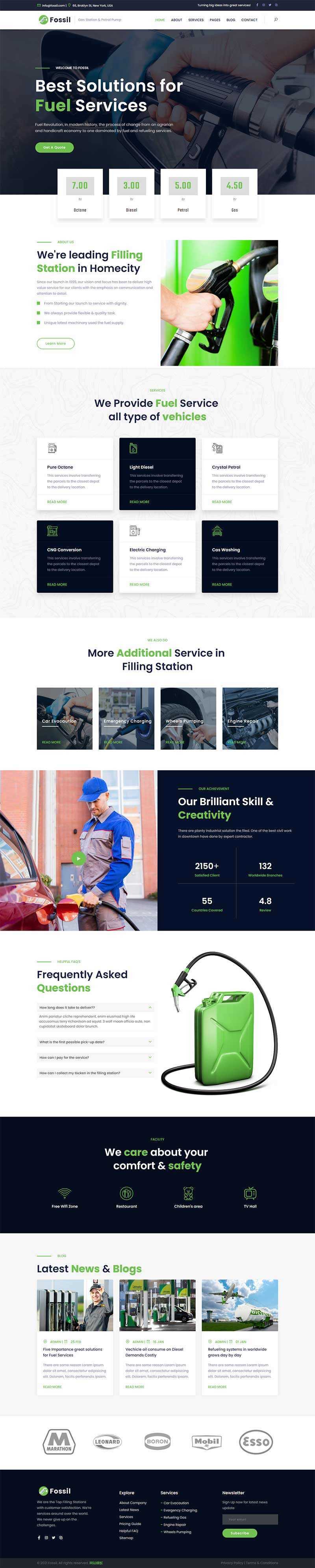 Bootstrap响应式加油燃料环保企业官网HTML模板 - 觅资源