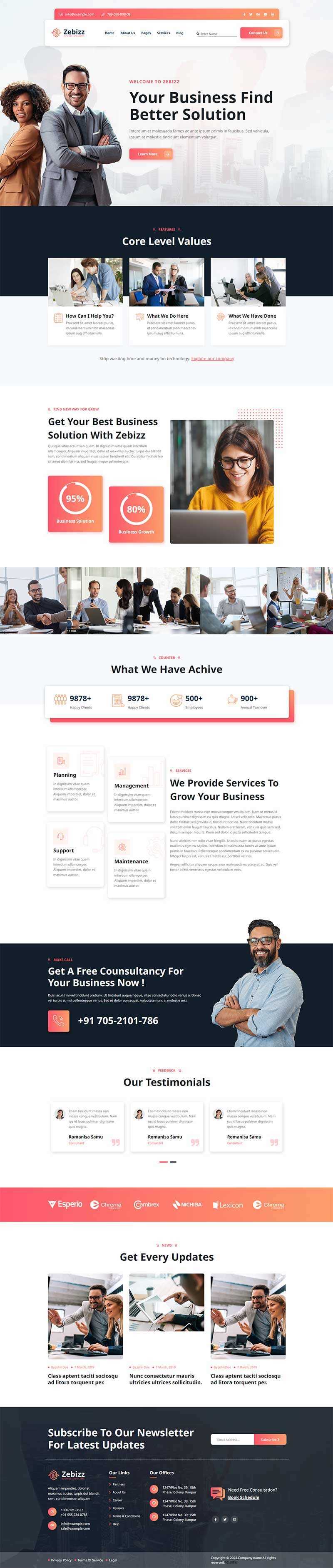 企业商务咨询服务公司网站html模板 - 觅资源