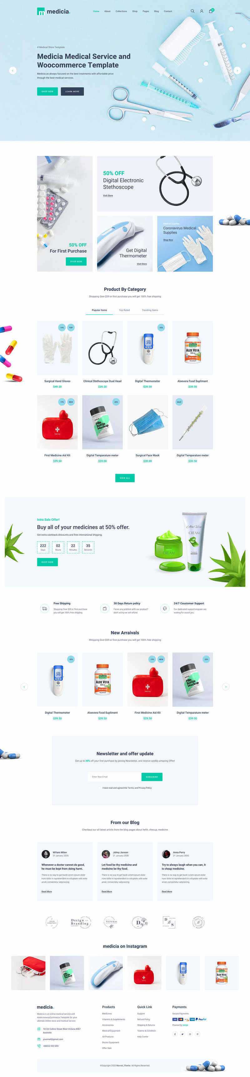 Bootstrap4医疗保健用品电子商务HTML5模板 - 觅资源