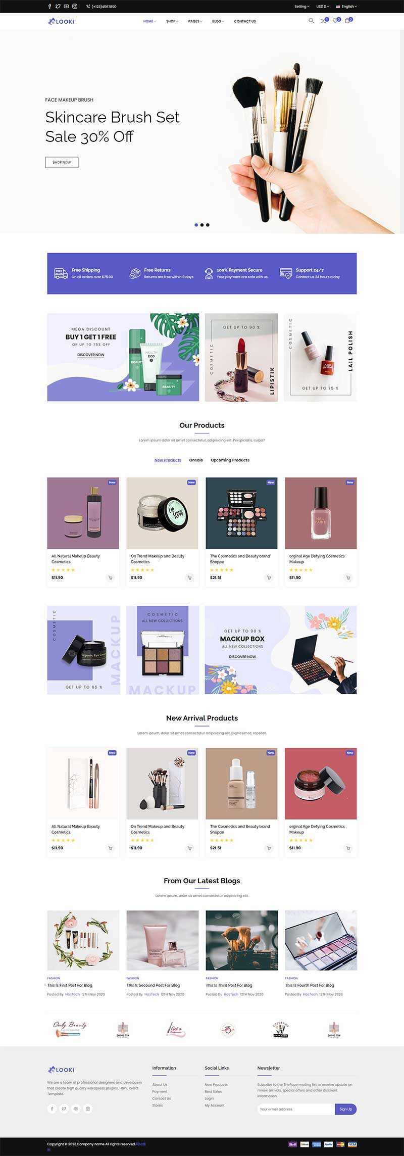 Bootstrap5美容化妆品电子商务html模板 - 觅资源