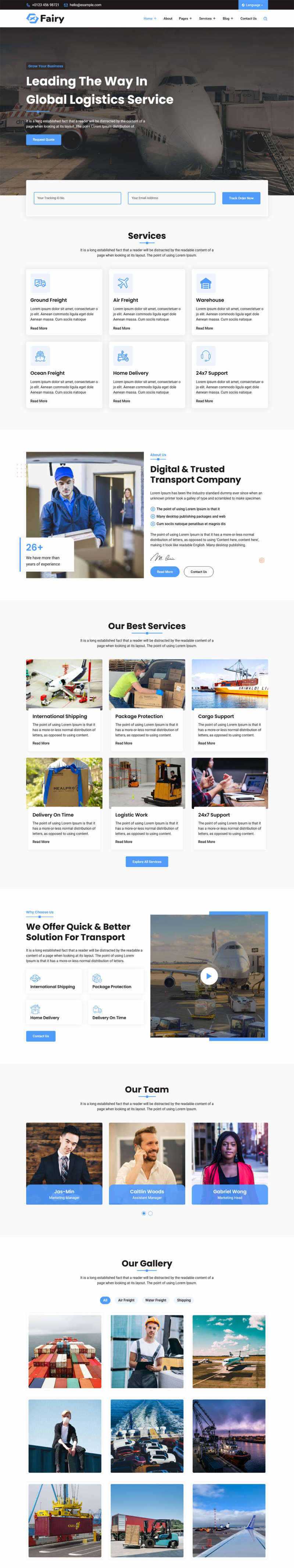 bootstrap响应式多功能的物流快递公司HTML模板 - 觅资源