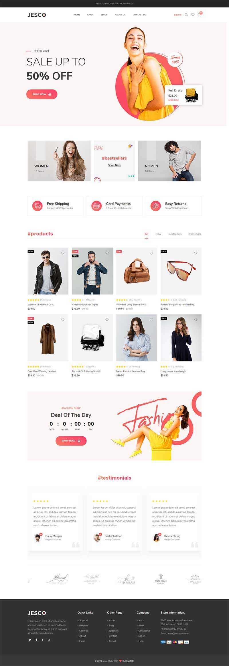 响应式时尚服装配饰商城HTML模板 - 觅资源