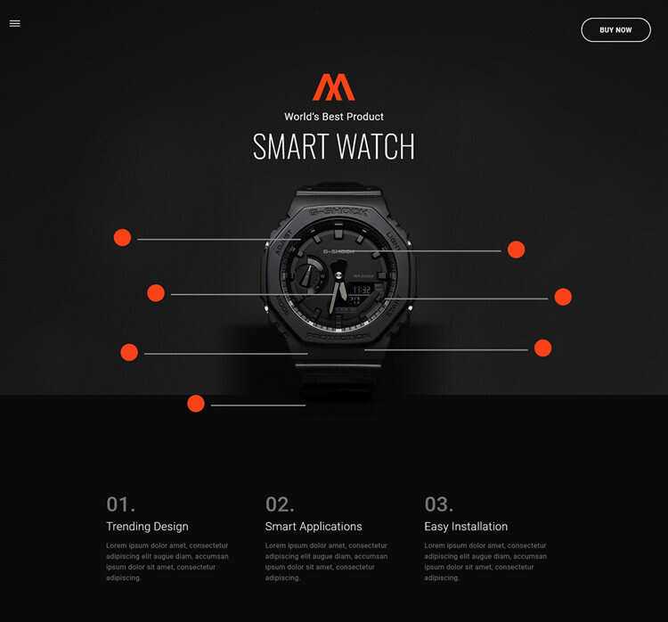 时尚腕表产品介绍html5模板 - 觅资源