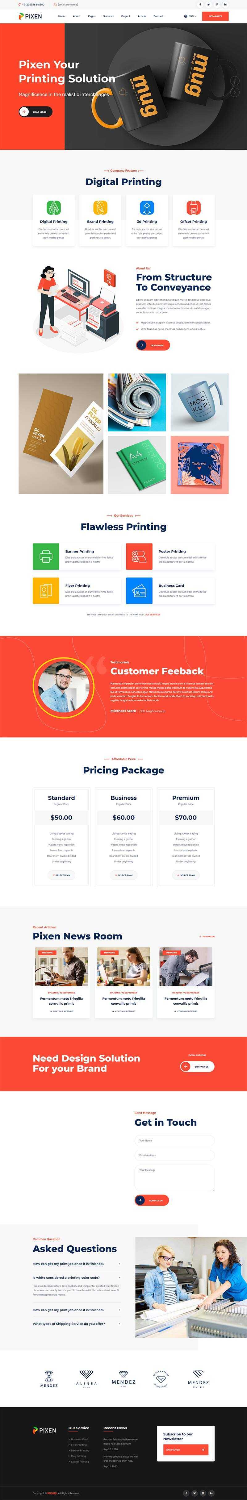 bootstrap响应式平面广告印刷设计公司HTML5模板 - 觅资源