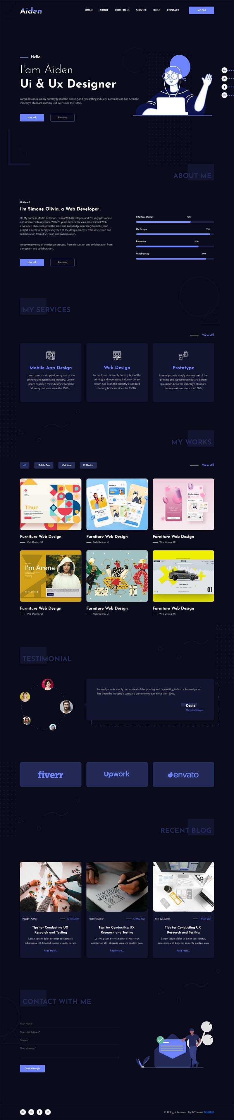 创意的个人作品主题html模板 - 觅资源