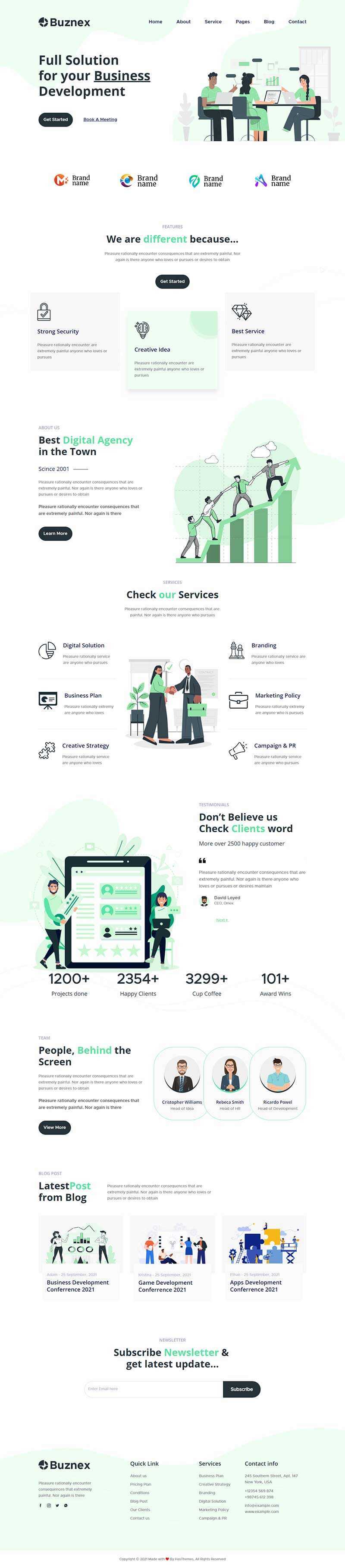 通用的公司业务产品展示响应式html模板 - 觅资源