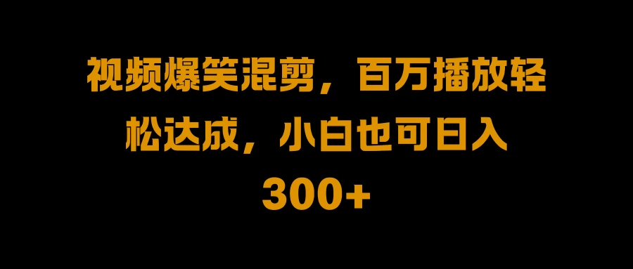 视频号零门槛！爆火视频搬运后二次剪辑，轻松达成日入 1000+ - 觅资源