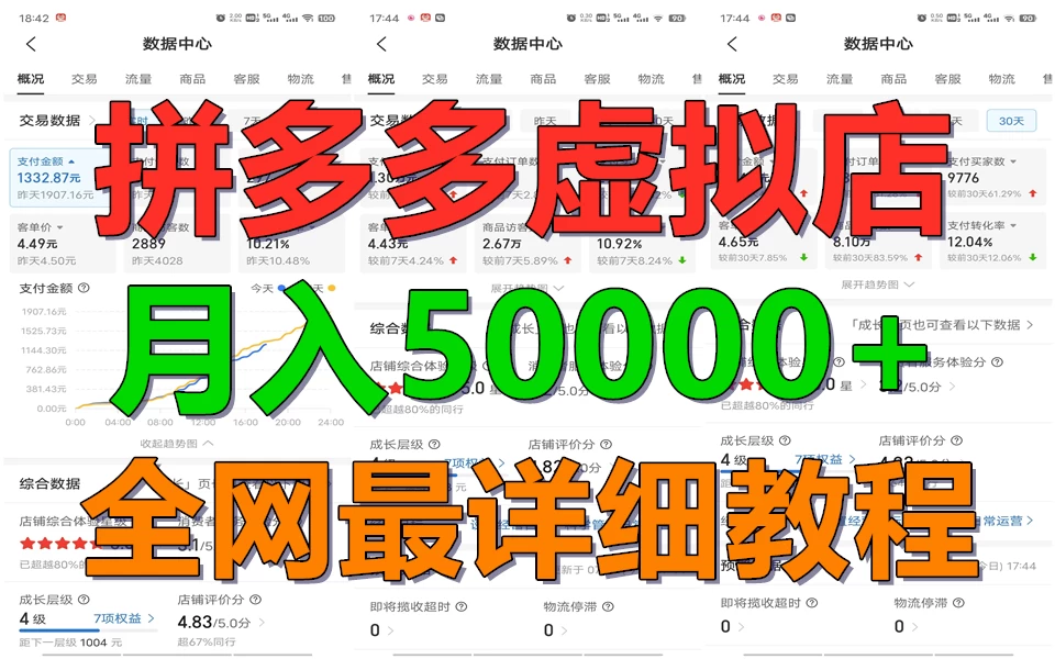 拼多多虚拟电商月入50000+你干你也行，暴利稳定长久，副业首选 - 觅资源