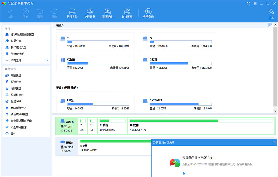 分区助手技术员版 AOMEI Partition Assistant v9.12 绿色版 - 觅资源