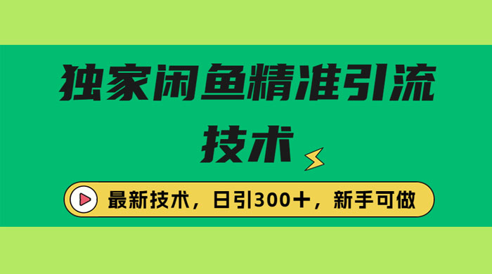 独家闲鱼引流技术，日引 300+ 实战玩法 - 觅资源