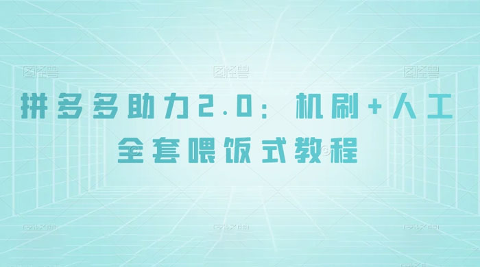 拼夕夕助力 2.0 新玩法：机刷+人工全套交付，喂饭式教程 - 觅资源