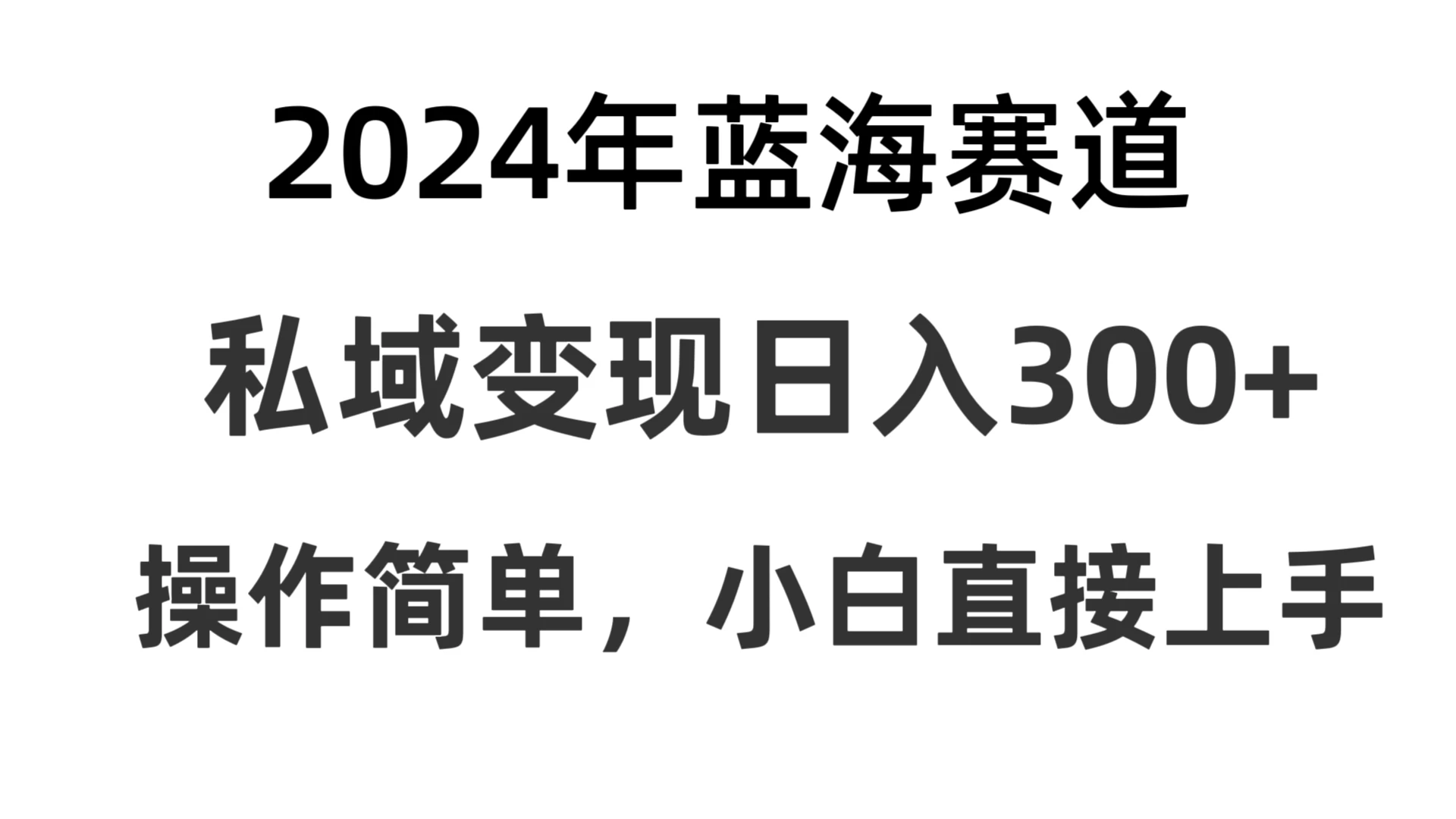 2024抖音蓝海赛道，私域变现日入300+，操作简单，每年只需一小时，纯小白可直接上手 - 觅资源