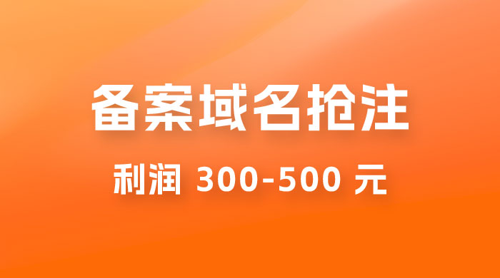 仅揭秘：备案域名抢注，一单利润 300-500 元，需求量大 - 觅资源