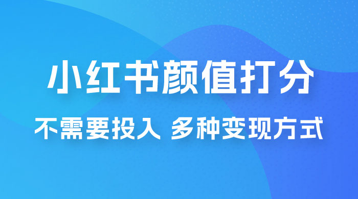小红书颜值打分新玩法，不需要投入，适合所有人的一份副业，多种变现方式！ - 觅资源