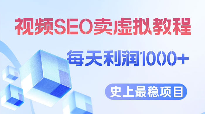 视频 SEO 出售虚拟产品：史上最稳定私域变现项目 - 觅资源