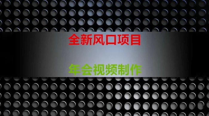 年会视频制作项目，全新风口 - 觅资源