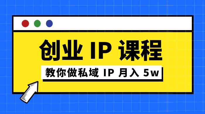 价值 2980 创业 IP 课程，教你做私域 IP 月入 5w - 觅资源