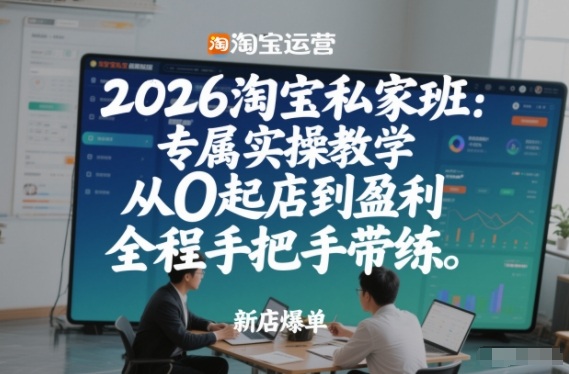 2026淘宝私家班：专属实操教学，从0起店到盈利，全程手把手带练(更新26年3月)|中创学习社