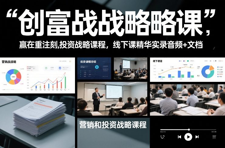 创富战略课，赢在重注时刻，营销和投资战略课程，线下课精华实录音频+文档|YX网创