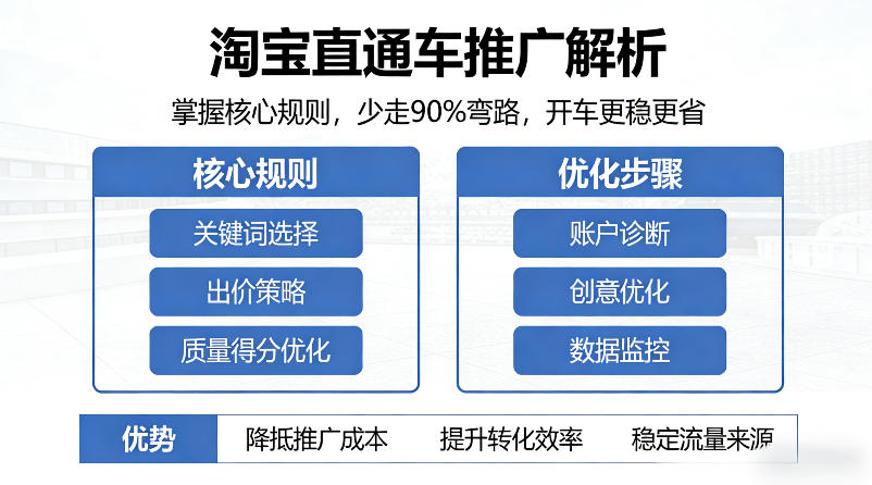 淘宝直通车推广解析，掌握核心规则，少走90%弯路，开车更稳更省 - 觅资源