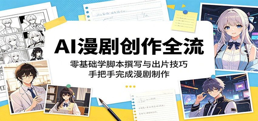 AI漫剧创作全流程：零基础学脚本撰写与出片技巧，手把手完成漫剧制作 - 觅资源