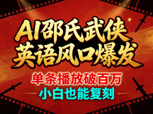 AI邵氏武侠英语风口爆发，单条播放破百万，小白也能复刻 - 觅资源