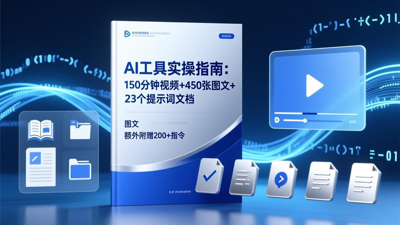 AI工具实操指南：150分钟视频+450张图文+23个提示词文档，额外附赠200+指令|中创学习社