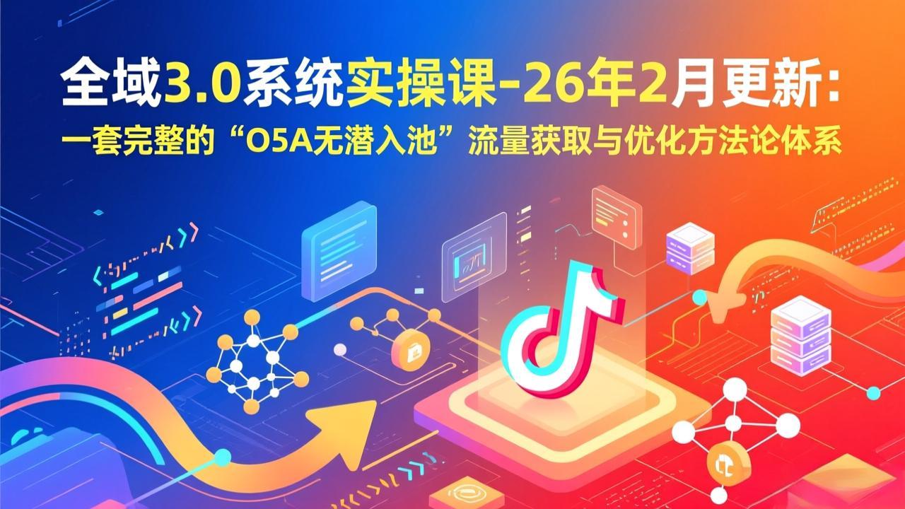 全域3.0系统实操课-26年2月更新：一套完整的“O5A无潜入池”流量获取与优化方法论体系|中创学习社