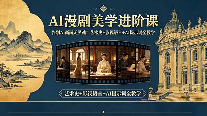 告别AI画面无灵魂！AI漫剧美学进阶课-更新，艺术史+影视语言+AI提示词全教学 - 觅资源