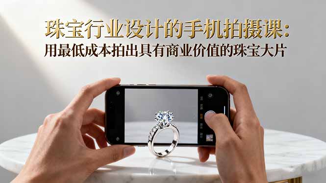 珠宝行业设计的手机拍摄课：用最低成本拍出具有商业价值的珠宝大片！|YX网创