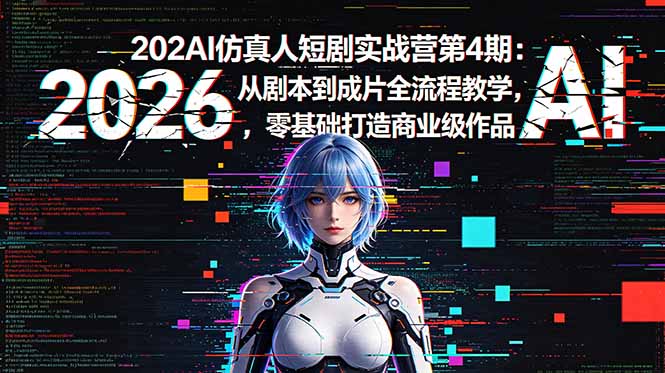 2026AI仿真人短剧实战营第4期：从剧本到成片全流程教学，零基础打造商业级作品 - 觅资源