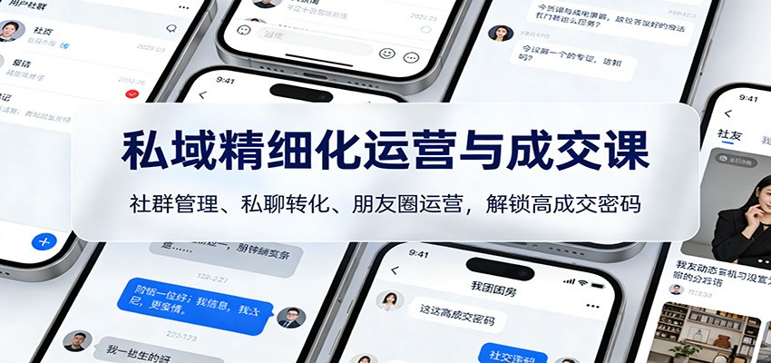 私域精细化运营与成交课：社群管理、私聊转化、朋友圈运营，解锁高成交密码|YX网创