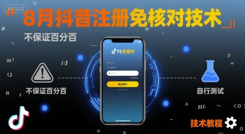 8月抖音注册免核对技术，不保证百分百，自测|YX网创
