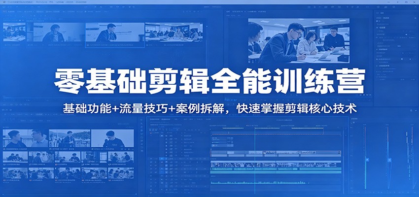 零基础剪辑全能训练营：基础功能+流量技巧+案例拆解，快速掌握剪辑核心技术 - 觅资源