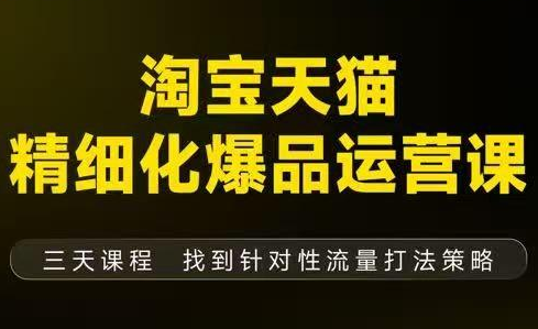 猫课子幽·淘宝天猫精细化爆品运营【音频+字幕+文档】(9月12-14杭州线下课)|中创学习社