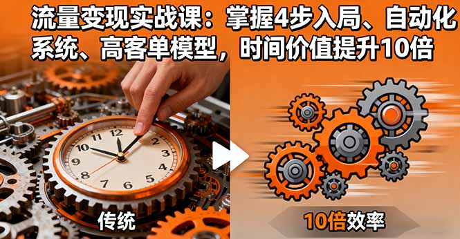 流量变现实战课：掌握4步入局、自动化系统、高客单模型，时间价值提升10倍|YX网创