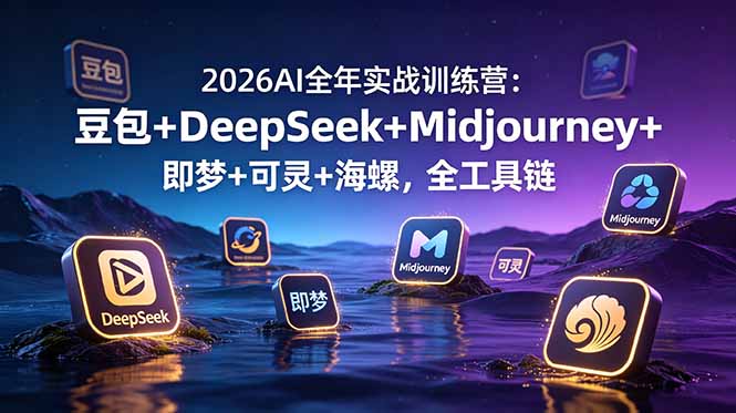 2026AI全年实战训练营：豆包+DeepSeek+Midjourney+即梦+可灵+海螺，全工具链 - 觅资源