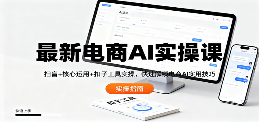 最新电商AI实操课：扫盲+核心运用+扣子工具实操，快速解锁电商AI实用技巧|YX网创