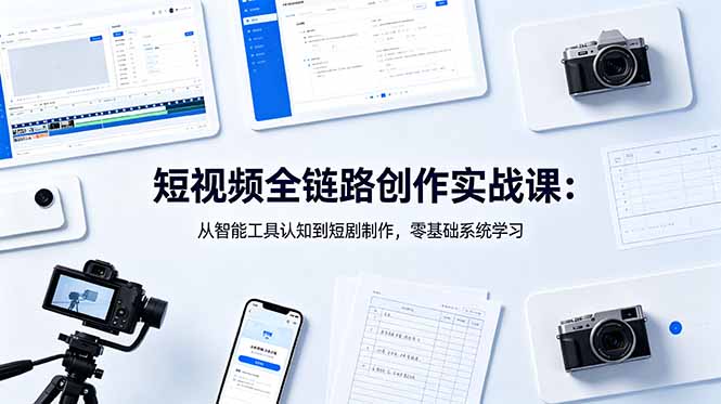 短视频全链路创作实战课：从智能工具认知到短剧制作，零基础系统学习 - 觅资源