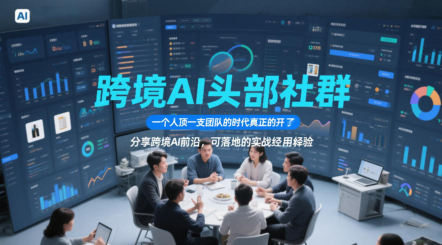 跨境AI头部社群，一个人顶一支团队的时代真正的开始了，分享跨境AI前沿，可落地的实战经验(更新5月11日) - 觅资源