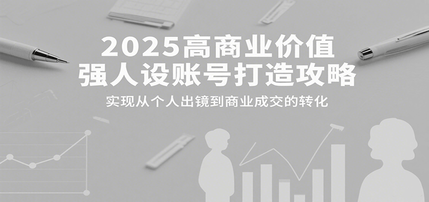 2025高商业价值强人设账号打造攻略，实现从个人出镜到商业成交的转化|YX网创