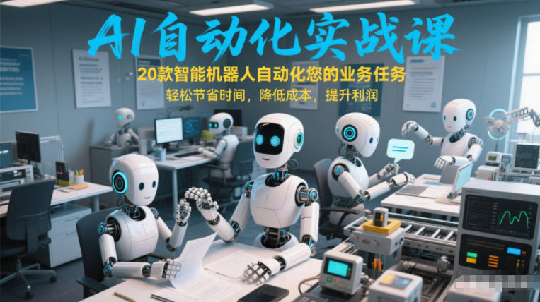 AI自动化实战课：20款智能机器人自动化您的业务任务，轻松节省时间，降低成本，提升利润|中创学习社