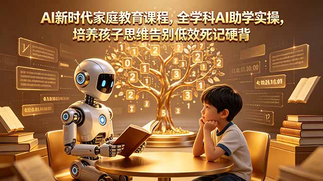 AI新时代家庭教育课程，全学科AI助学实操，培养孩子思维告别低效死记硬背 - 觅资源