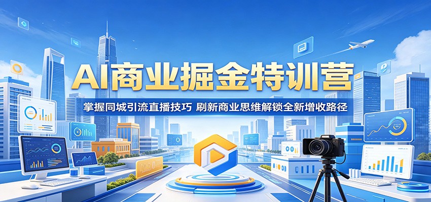 AI商业掘金特训营：掌握同城引流直播技巧，刷新商业思维解锁全新增收路径 - 觅资源
