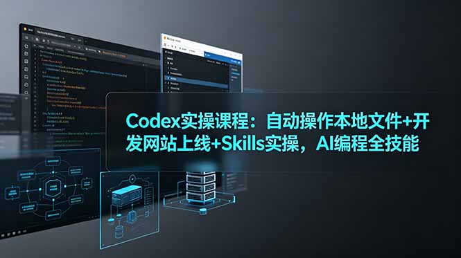 Codex实操课程：自动操作本地文件+开发网站上线+Skills实操，AI编程全技能 - 觅资源